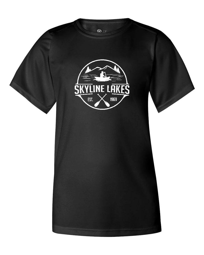 Skyline Lakes B-Core T-Shirt - 2120 w/ Canoe Design on Front.