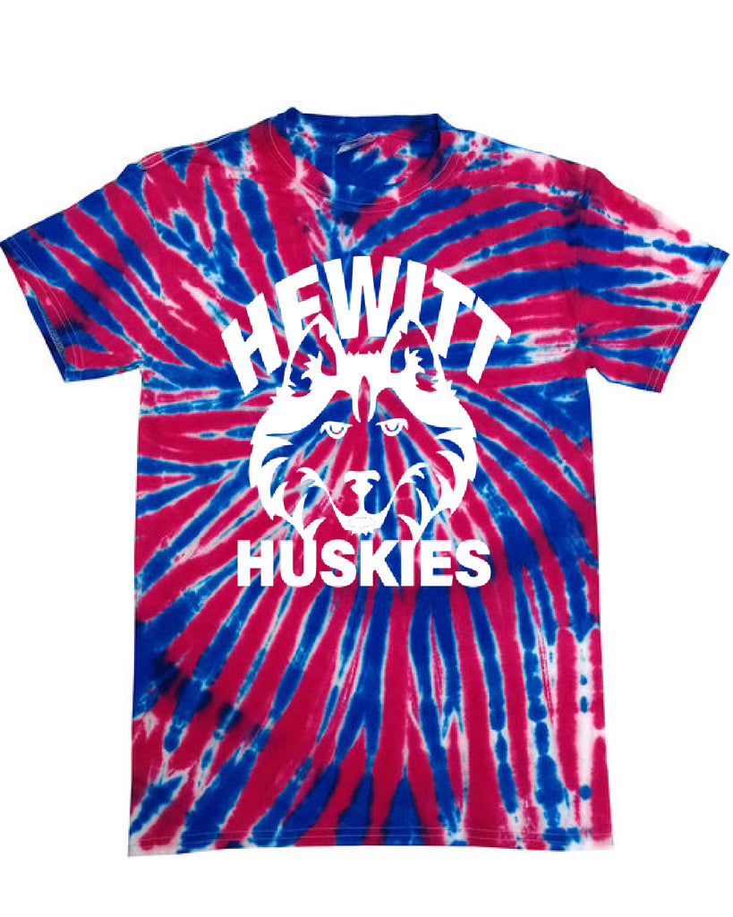 Hewitt Huskies Red White & Blue Union Jack CD-100 Tie-Dyed T-Shirt - LOGO 1