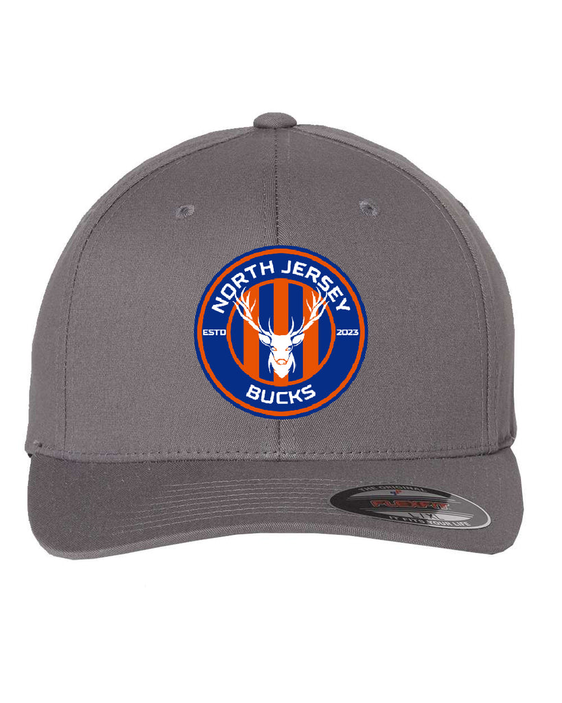 NJ Bucks Flexfit - V-Flexfit® Cotton Twill Cap - 5001 w/ NJB Circle Logo Embroidered on Front