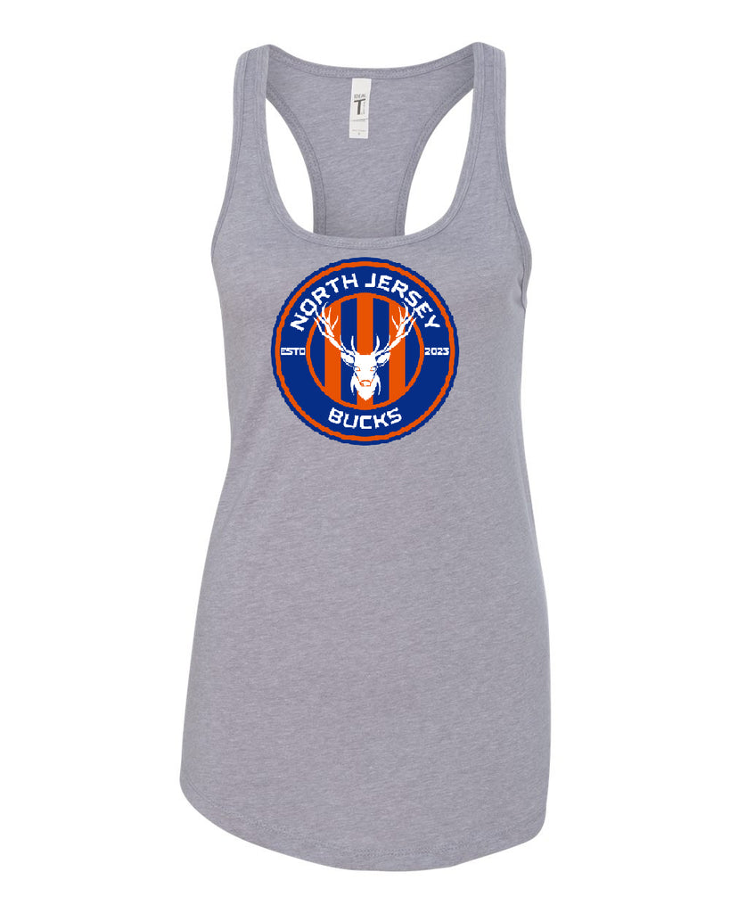 NJ Bucks Next Level - Women's Ideal Racerback Tank - 1533 w/ NJB Round Logo on Front