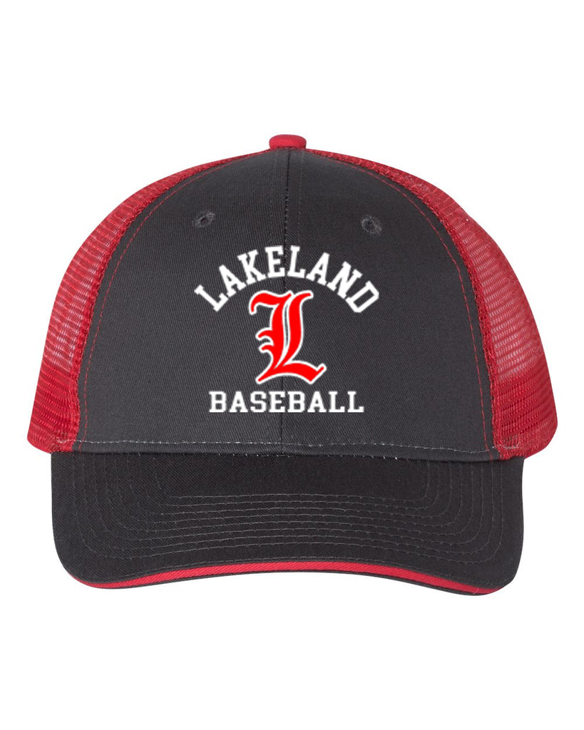 Lakeland Baseball VC Sandwich Trucker Cap - S102 w/ Lakeland Arc Design Embroidered on Left Chest