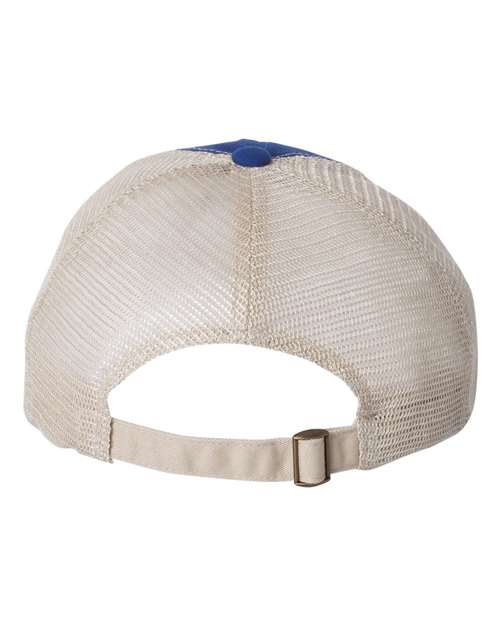 peter cooper sportsman - royal sportsman - contrast-stitch mesh-back cap - 3100 - w/ logo embroidered on front.