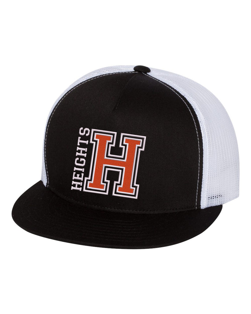 Height Yupoong - Classics™ Flat Bill Trucker Cap - 6006 w/ HEIGHTS OG logo on Front.