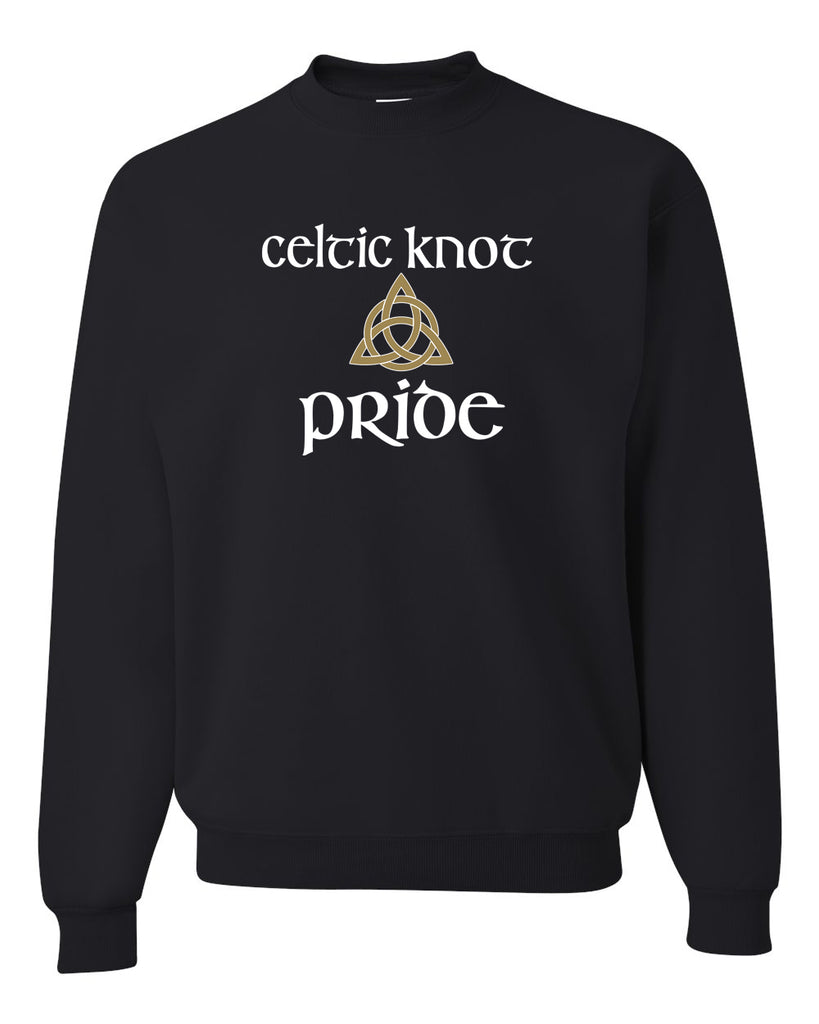 Celtic Knot Black JERZEES - NuBlend® Crewneck Sweatshirt - 562MR w/ Full Color Celtic Pride Design on Front