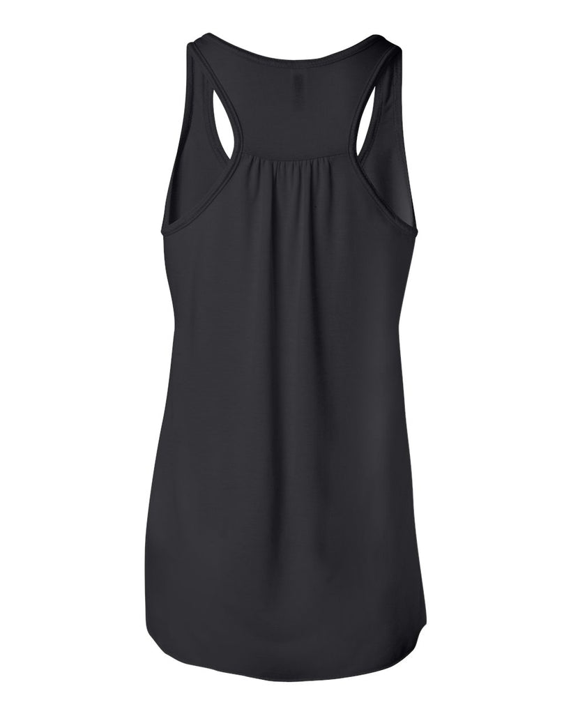 wmcc black women's flowy racerback tank - 8800 w/ be the revolution design on front.