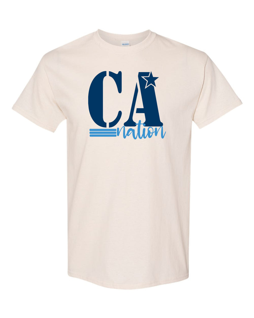 Cheer Army Natural Short Sleeve Tee w/ 2 Color CA Nation on Front.