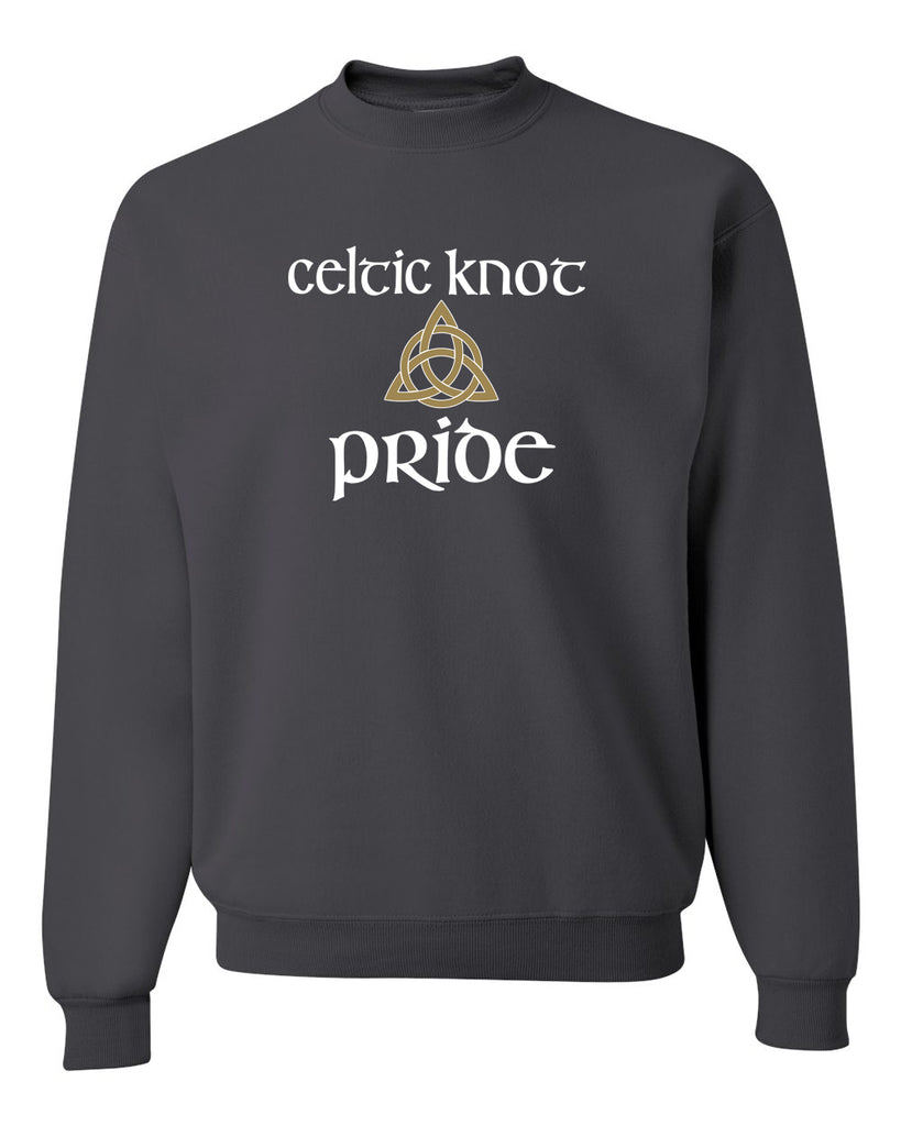 Celtic Knot Charcoal JERZEES - NuBlend® Crewneck Sweatshirt - 562MR w/ Full Color Celtic Pride Design on Front