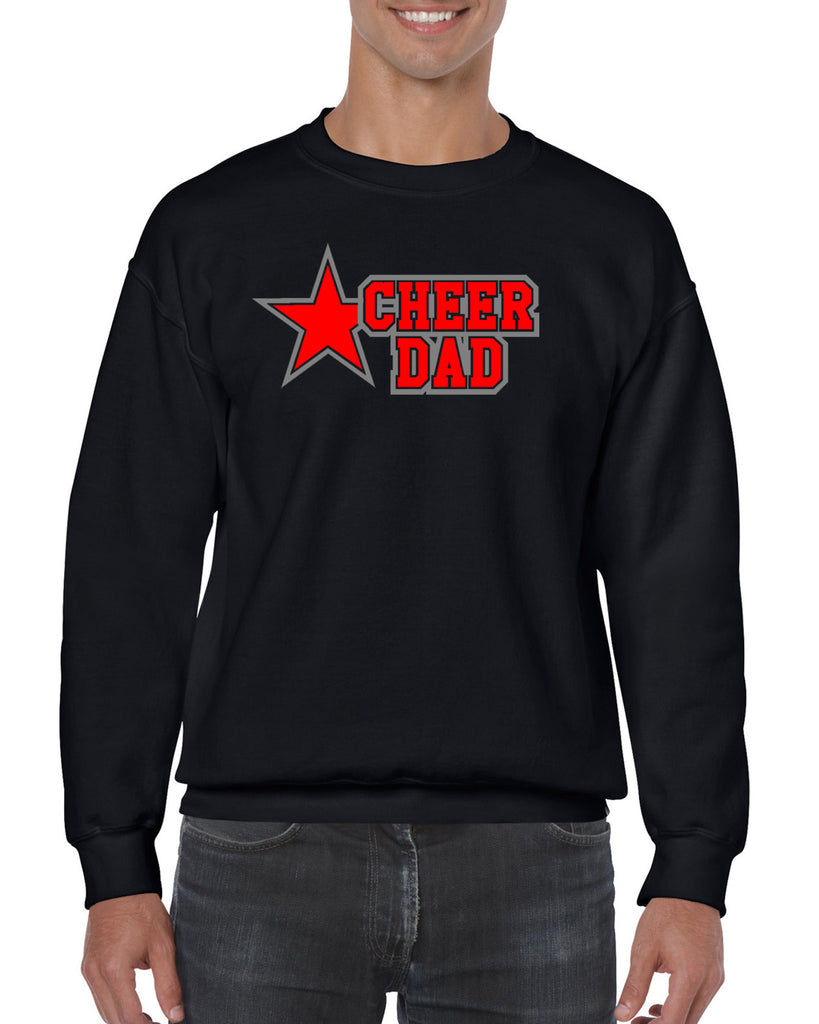 jr lancers competition cheer heavy cotton black shirt w/ cheer dad star 2 color design on front.