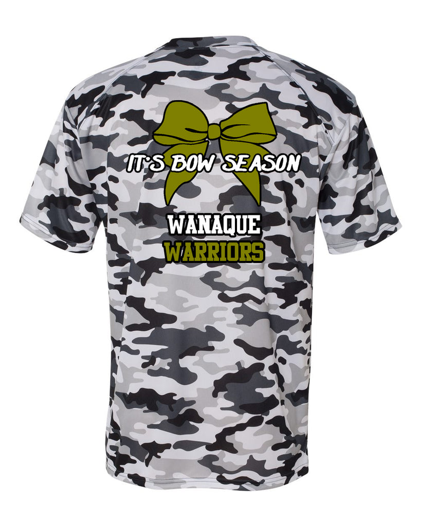 wanaque cheer camo short sleeve t-shirt - 4181 w/ cheer dad bow season design