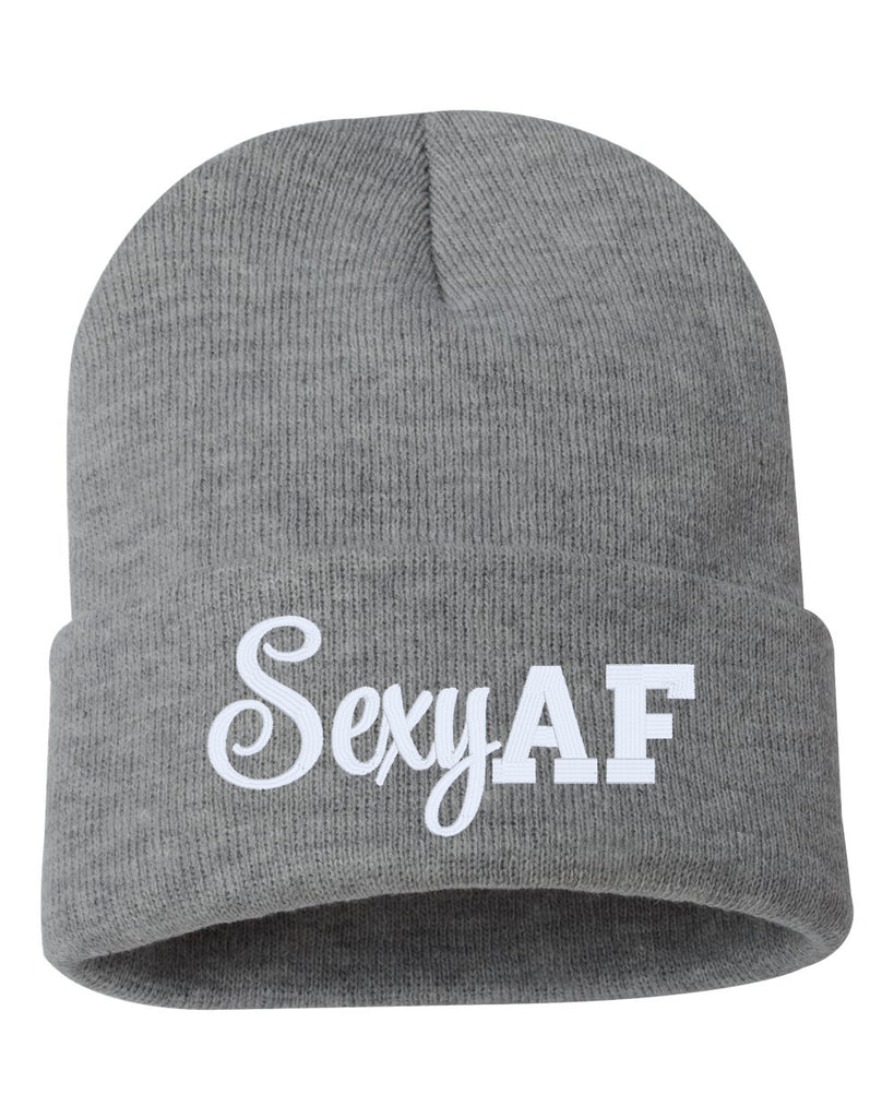 sexy af embroidered cuffed beanie hat