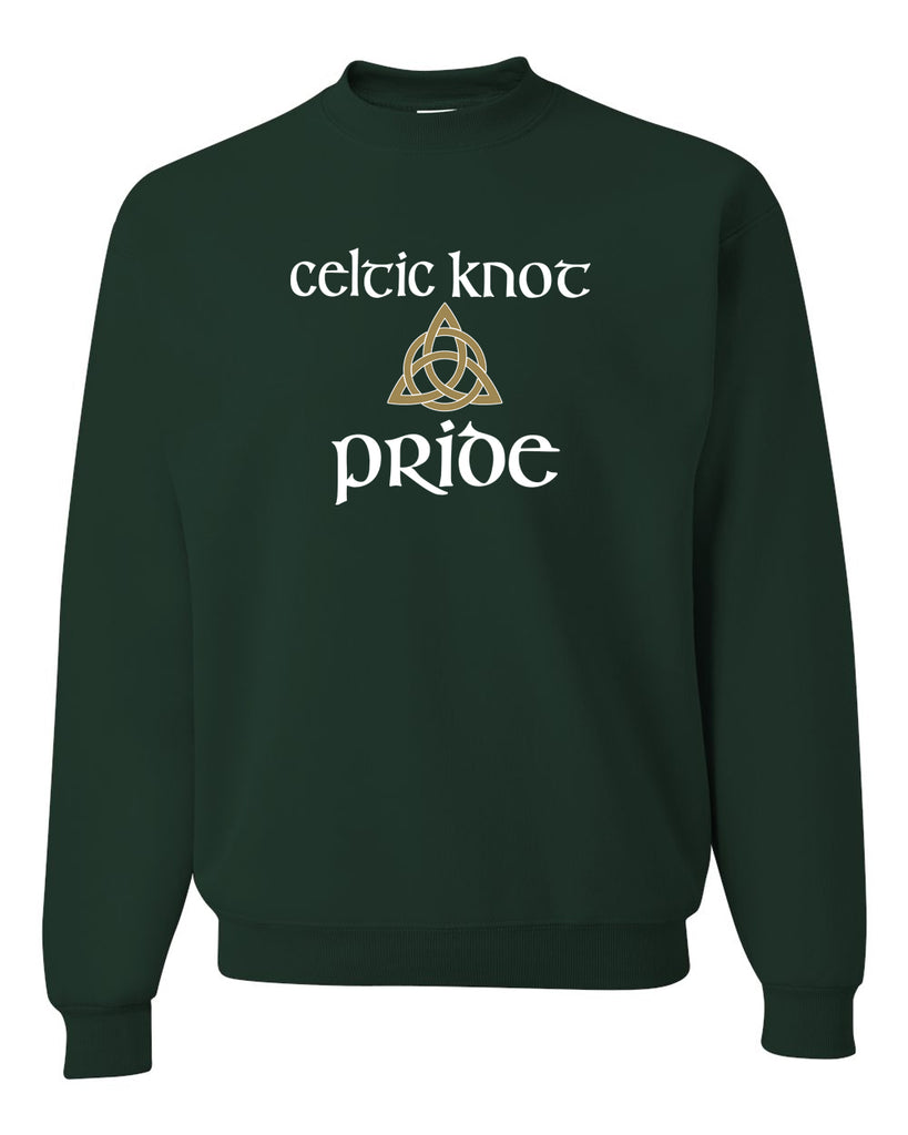 Celtic Knot Forest Green JERZEES - NuBlend® Crewneck Sweatshirt - 562MR w/ Full Color Celtic Pride Design on Front