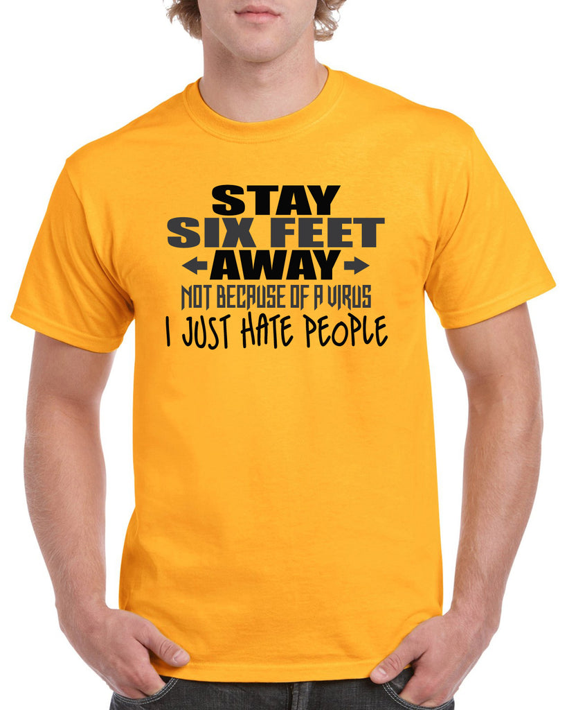 stay six feet back funny graphic design shirt
