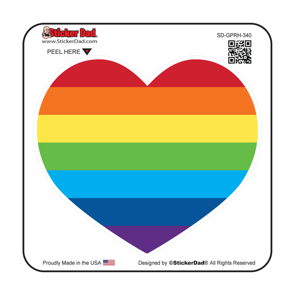 Gay Pride Rainbow Heart GPRH-340 Full Color Printed Decal