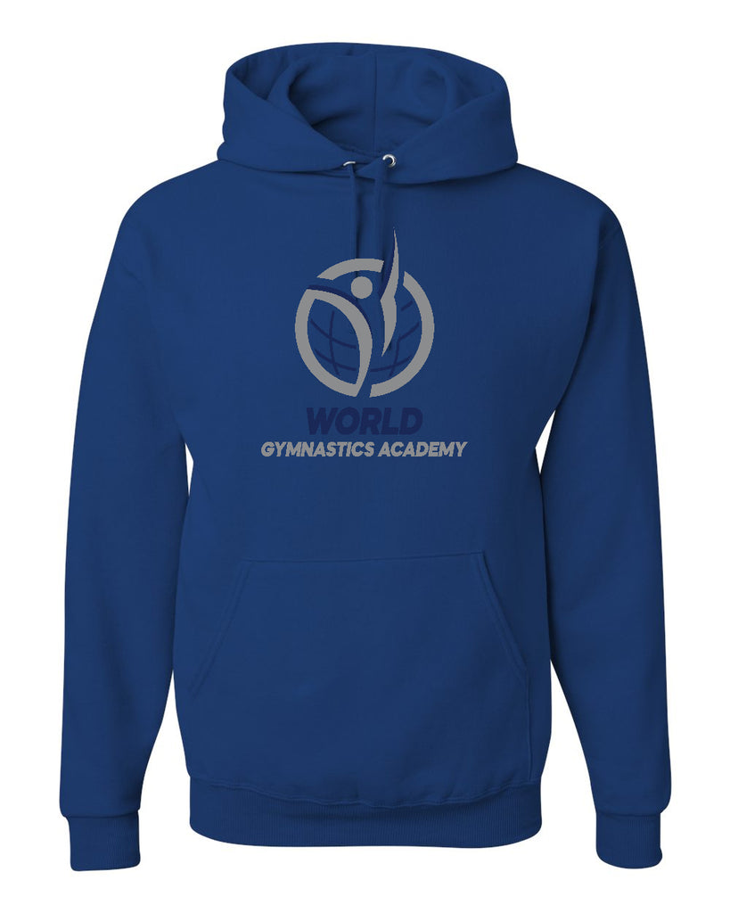 World Gymnastics JERZEES - NuBlend® Hooded Sweatshirt - 996MR w/ 2 Color Design on Front