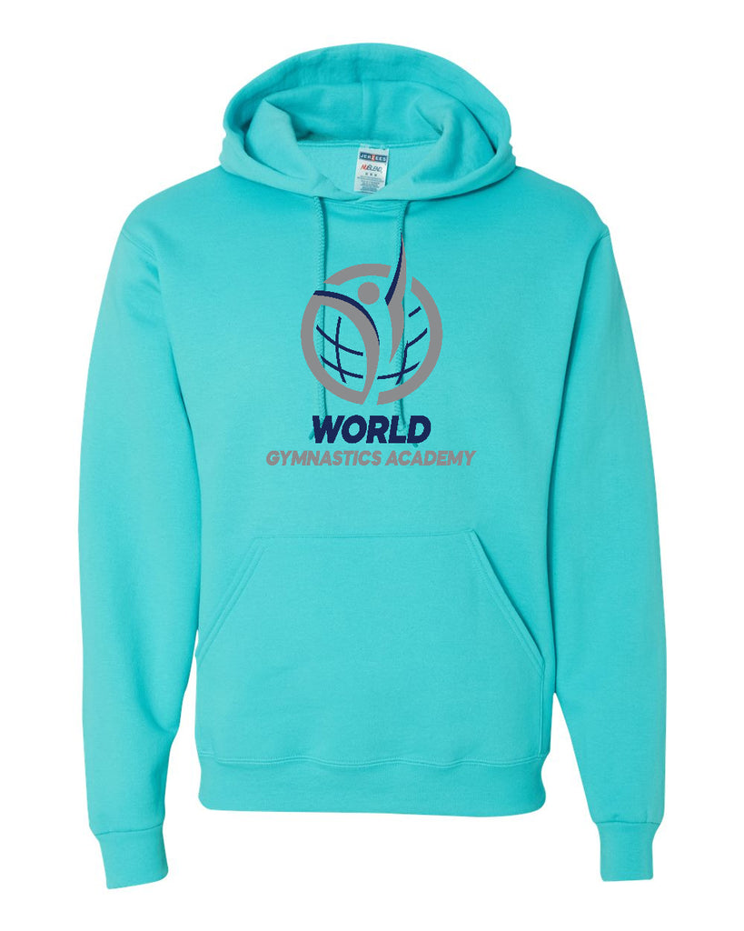 World Gymnastics JERZEES - NuBlend® Hooded Sweatshirt - 996MR w/ 2 Color Design on Front