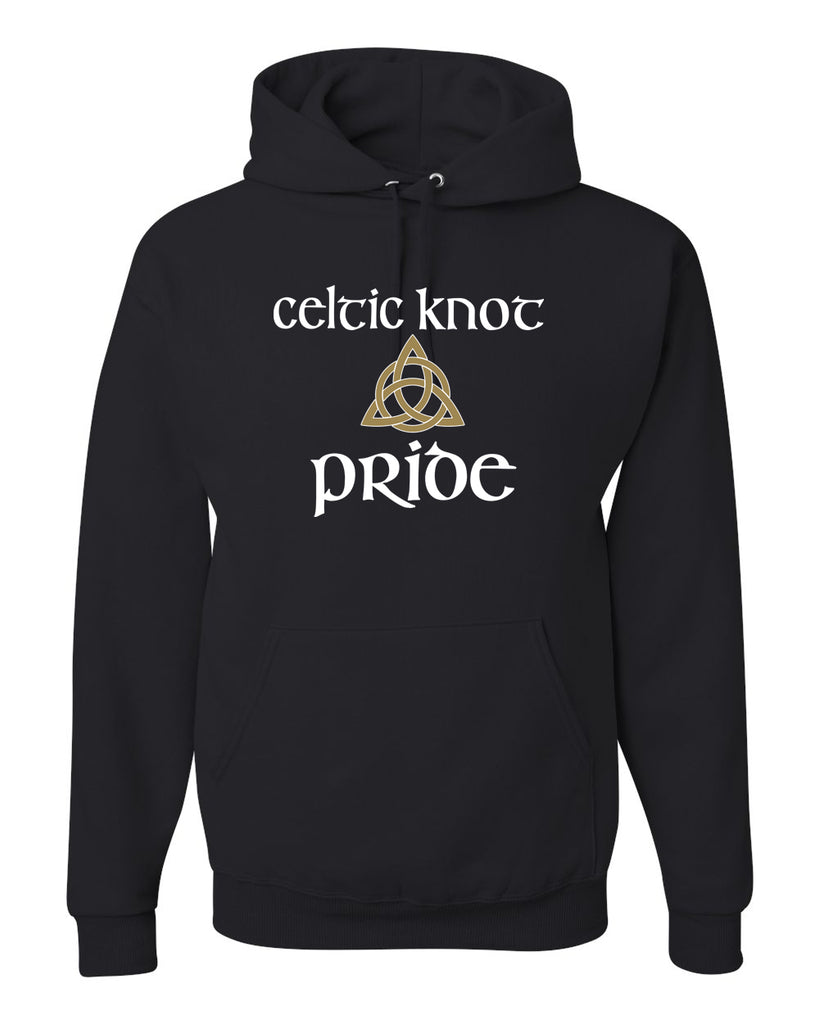 Celtic Knot Black JERZEES - NuBlend® Hooded Sweatshirt - 996MR w/ Full Color Celtic Pride Design on Front