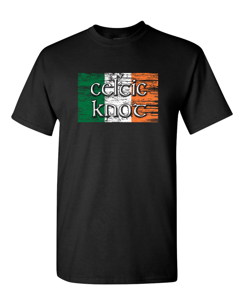 Celtic Knot Black JERZEES - Dri-Power® 50/50 T-Shirt - 29MR w/ Full Color Flag Design on Front