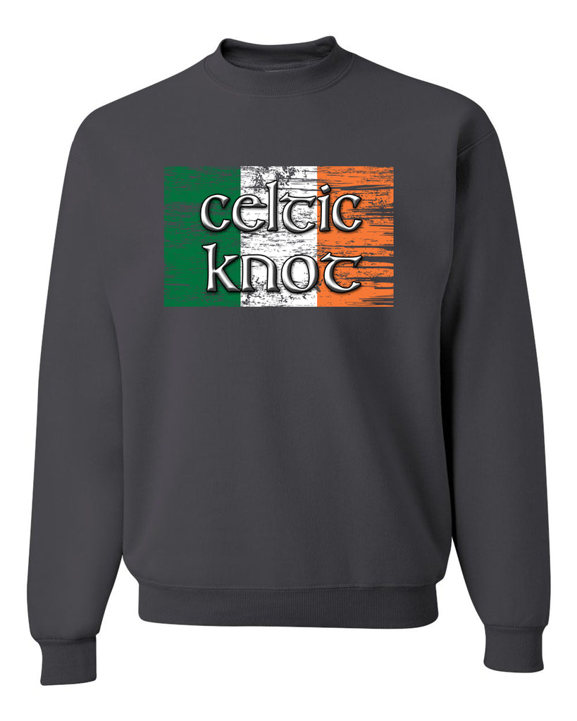 Celtic Knot Charcoal JERZEES - NuBlend® Crewneck Sweatshirt - 562MR w/ Full Color Flag Design on Front