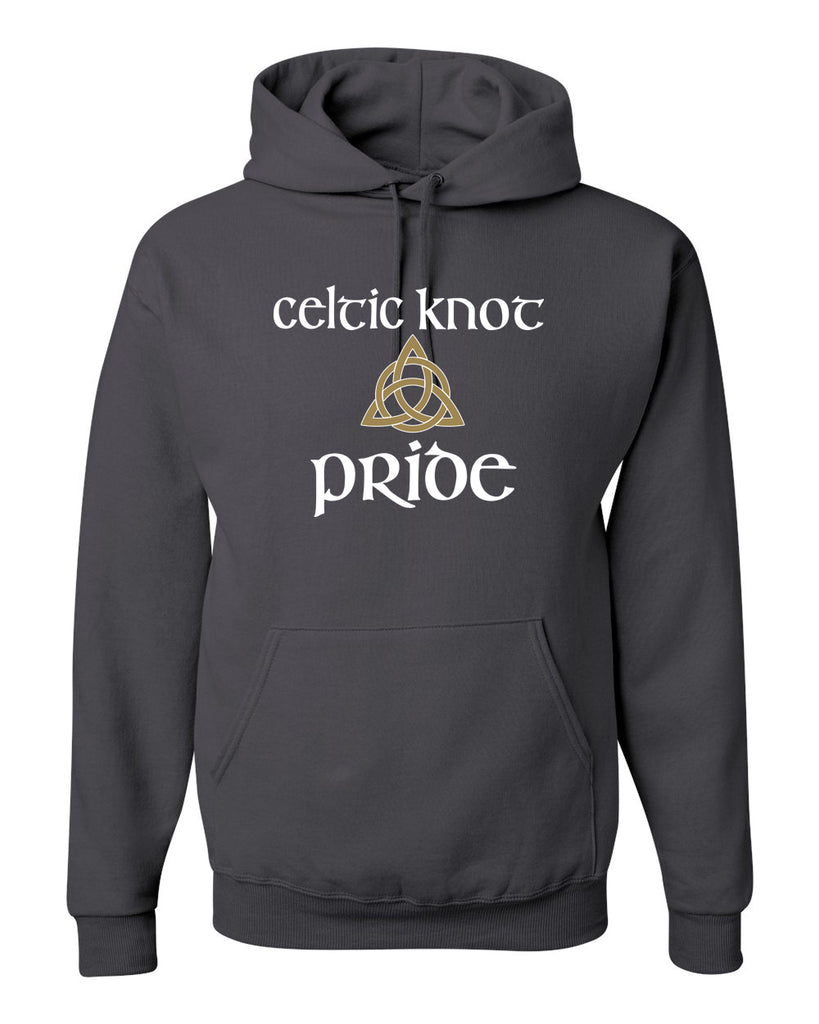 Celtic Knot Charcoal JERZEES - NuBlend® Hooded Sweatshirt - 996MR w/ Full Color Celtic Pride Design on Front