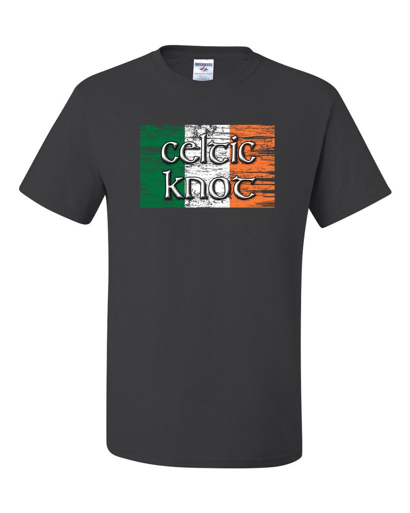 Celtic Knot Charcoal JERZEES - Dri-Power® 50/50 T-Shirt - 29MR w/ Full Color Flag Design on Front