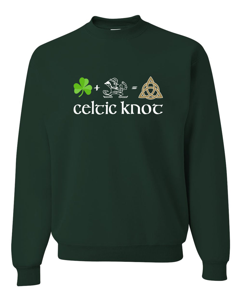 Celtic Knot Forest Green JERZEES - NuBlend® Crewneck Sweatshirt - 562MR w/ Full Color 323 Design on Front