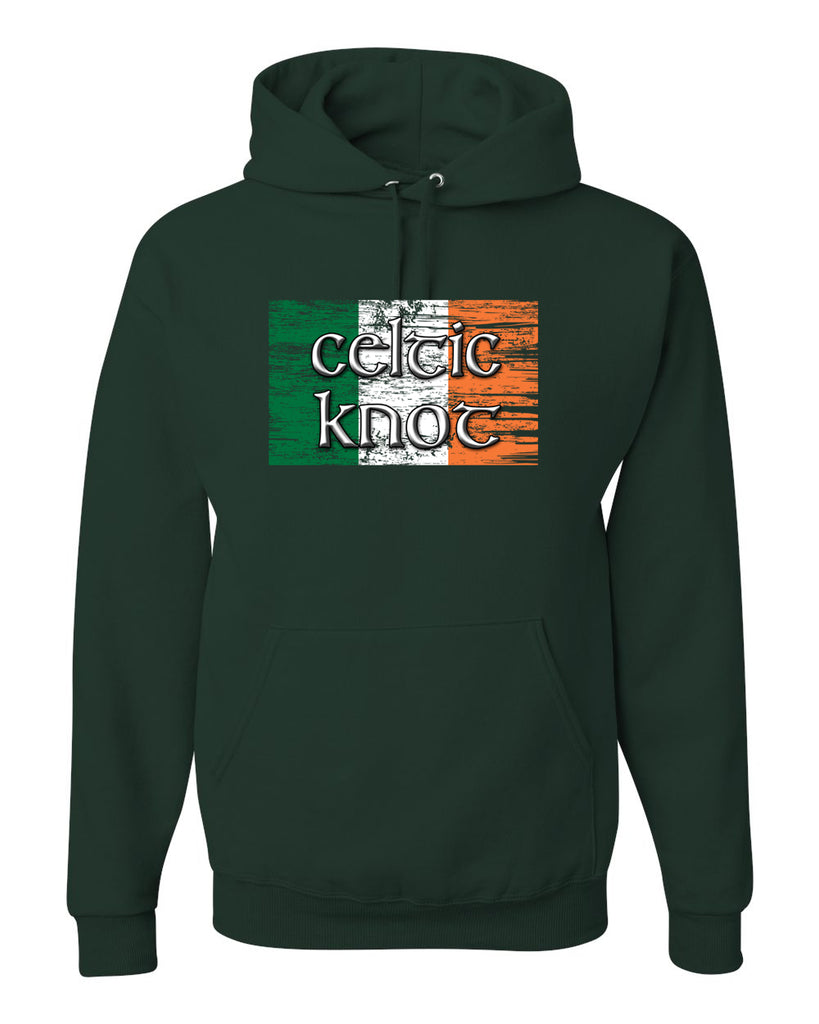 Celtic Knot Forest Green JERZEES - NuBlend® Hooded Sweatshirt - 996MR w/ Full Color Flag Design on Front