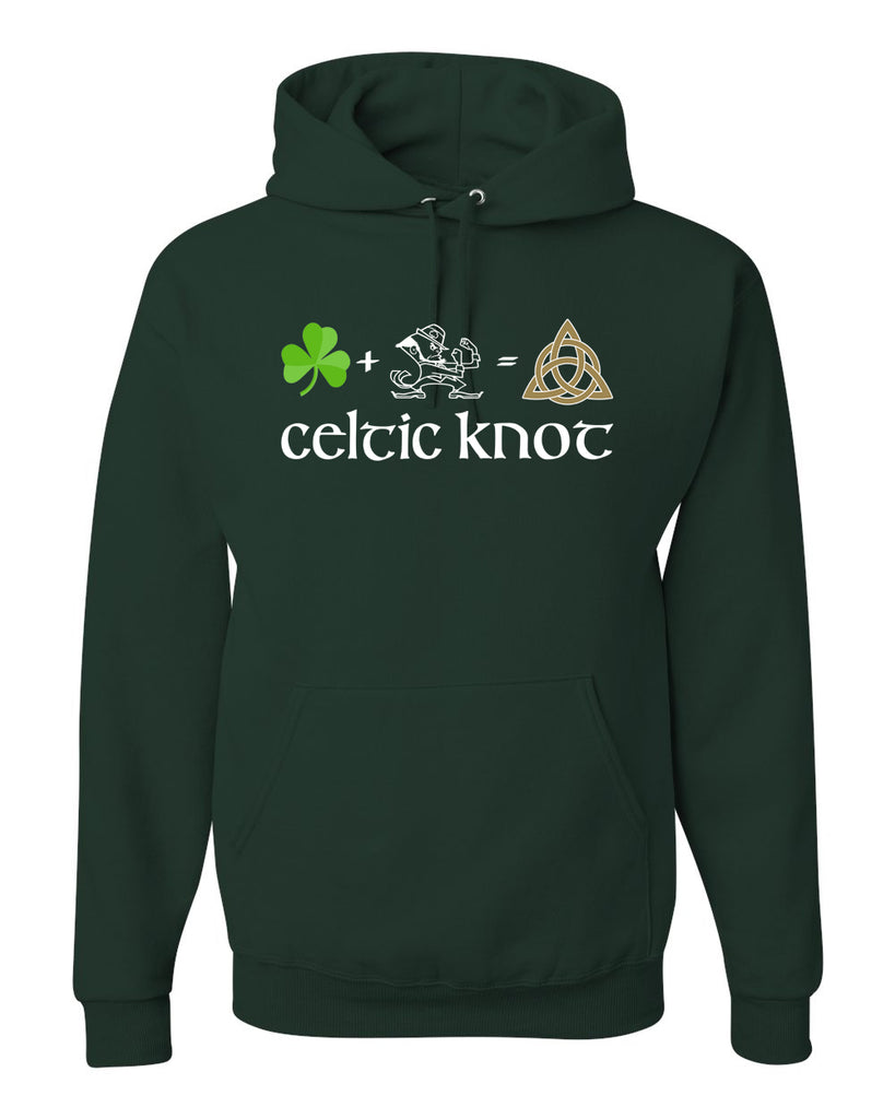 Celtic Knot Forest Green JERZEES - NuBlend® Hooded Sweatshirt - 996MR w/ Full Color 323 Design on Front