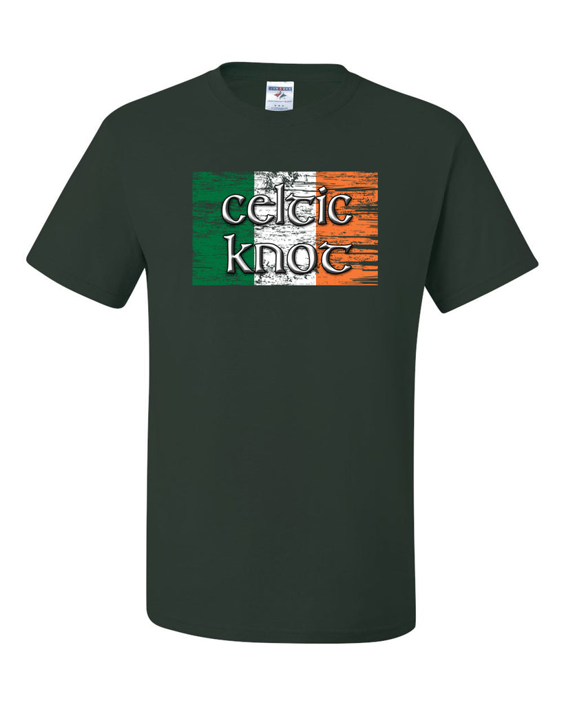 Celtic Knot Forest Green JERZEES - Dri-Power® 50/50 T-Shirt - 29MR w/ Full Color Flag Design on Front
