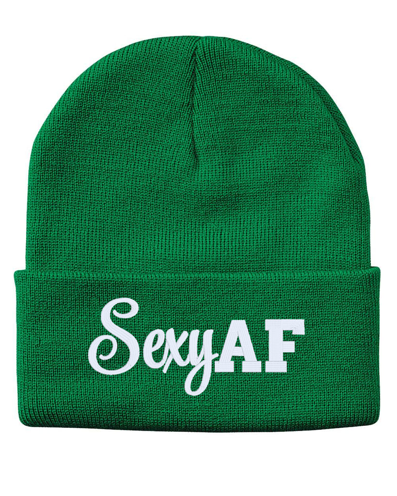 sexy af embroidered cuffed beanie hat