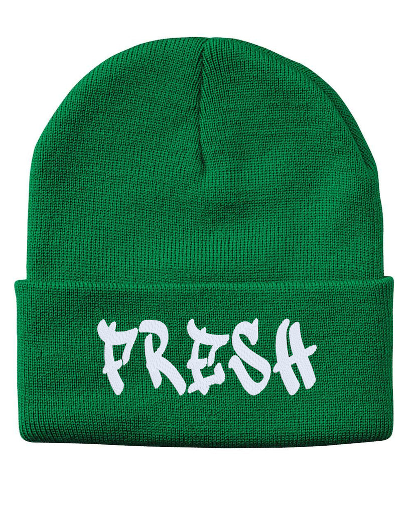 fresh embroidered cuffed beanie hat