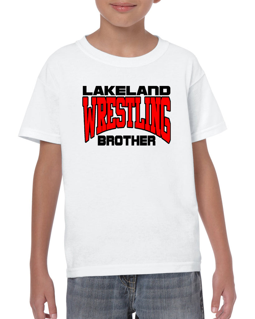 lakeland wrestling heavy blend shirt w/ lakeland wrestling brother logo on front.