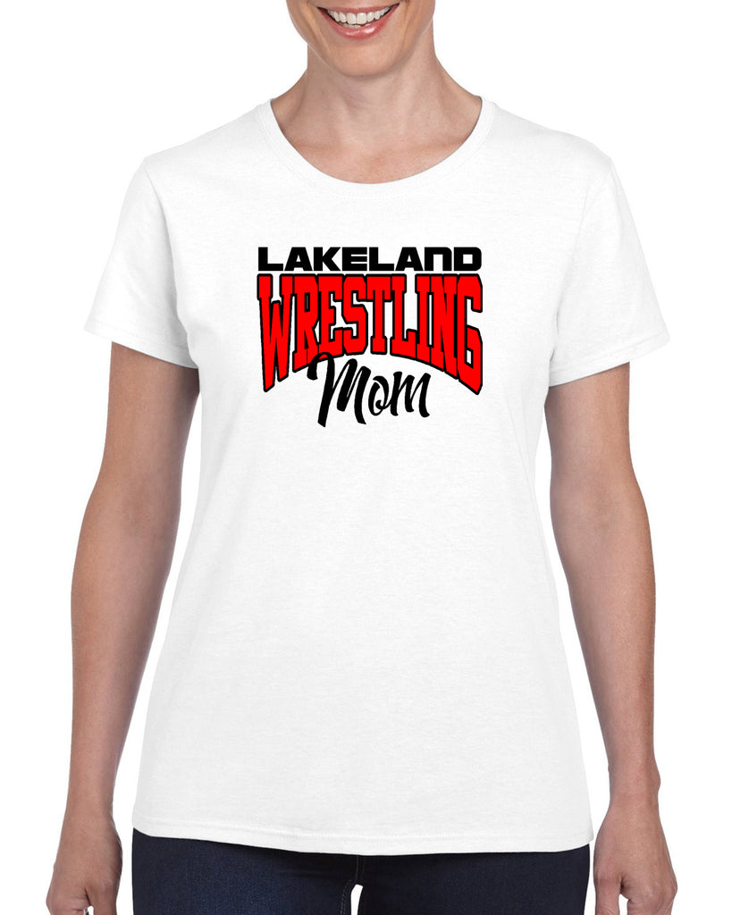 Lakeland Wrestling Heavy Blend Shirt w/ Lakeland Wrestling Mom logo on Front.