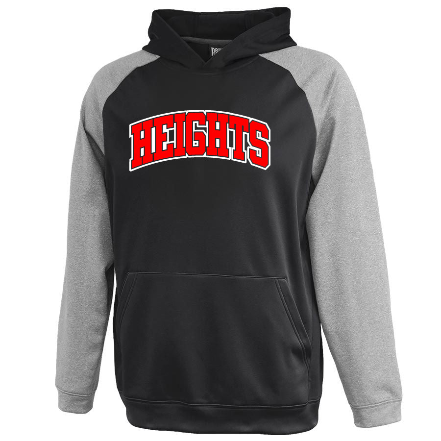 Heights Gray/Black Interceptor Hoodie w/ Heights Arc Design on Front.