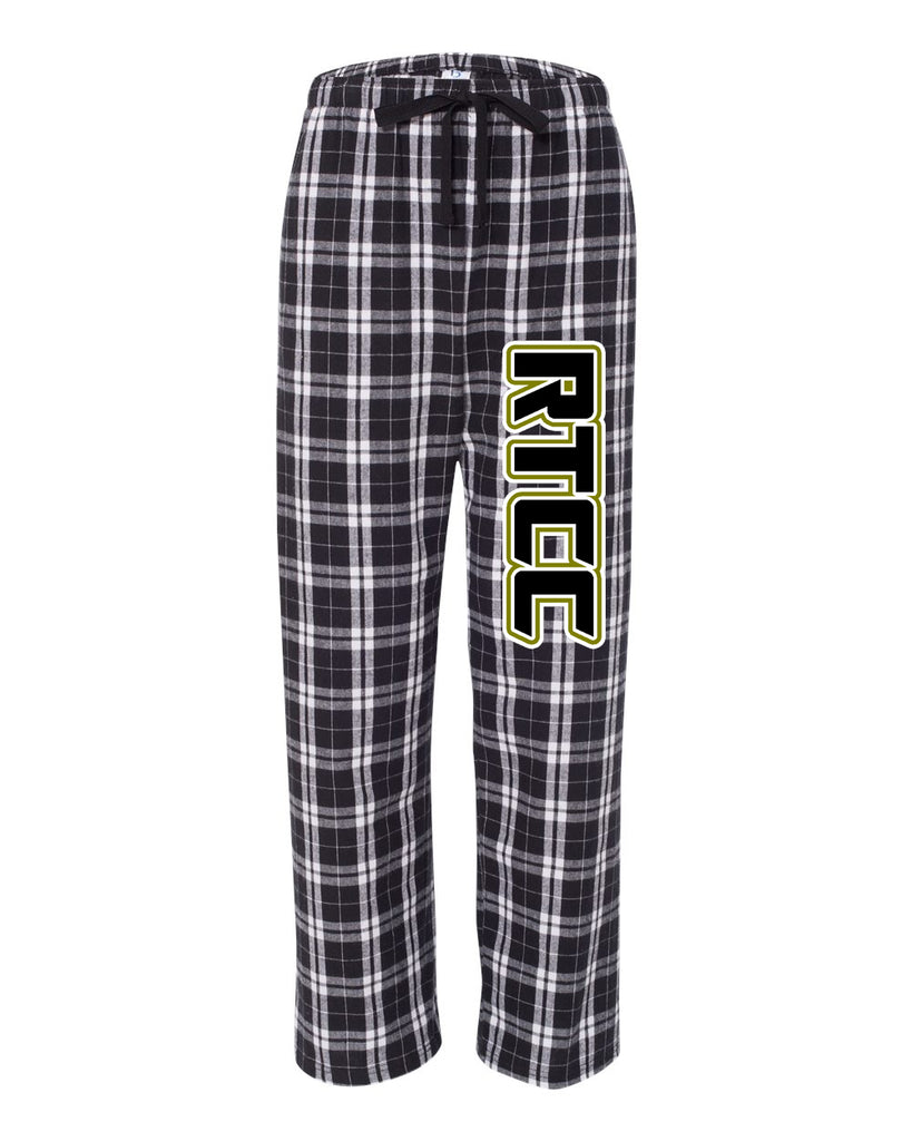 RTCC PJ Style Flannel Pants w/ RTCC 3 Color Logo down leg.