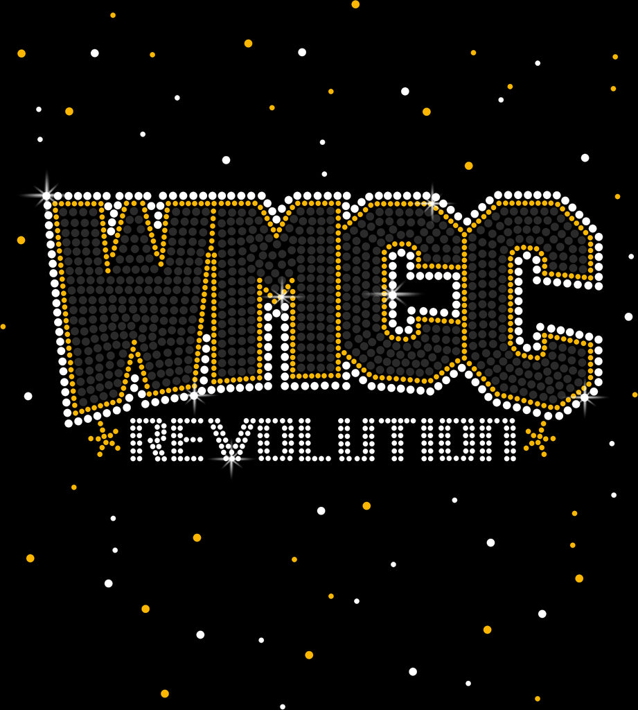 wmcc black & vegas gold medalist jacket 2.0 w/ wmcc logo in 3 color spangle on back.