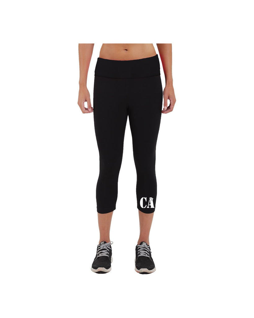 Cheer Army BCS34 Black Practice Capris w/ CHEER ARMY CA Logo on Bottom of Left Leg.