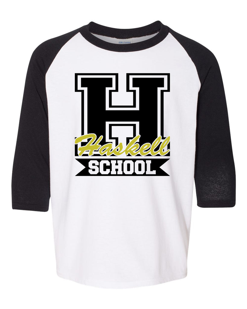 HASKELL School Three-Quarter Raglan Sleeve Baseball T-Shirt w/ HASKELL School