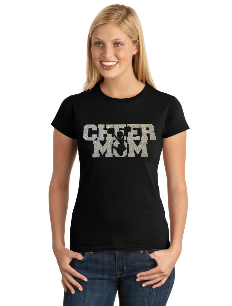 Cheer Mom w/Cheerleader Jumper V1 Glitter Bling Design