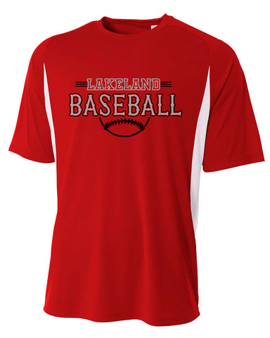 Lakeland Baseball Red JERZEES - Dri-Power® 50/50 T-Shirt - 29MR w/ LL1107 Design on Front