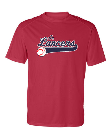 Jr. Lancers Baseball Badger - Red - Reverse Ombre T-Shirt - 4209 w/ JRL Logo on Front.