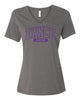 Precision Dance BC - Women’s Relaxed Jersey V-Neck Tee - 6405 w/ Purple DANCE MOM Design on Front.