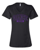 Precision Dance BC - Women’s Relaxed Jersey V-Neck Tee - 6405 w/ Purple DANCE MOM Design on Front.