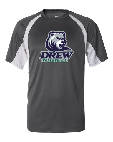Drew Volleyball JERZEES - NuBlend® Crewneck Sweatshirt - 562MR w/ White & Navy V1 Design on Front.