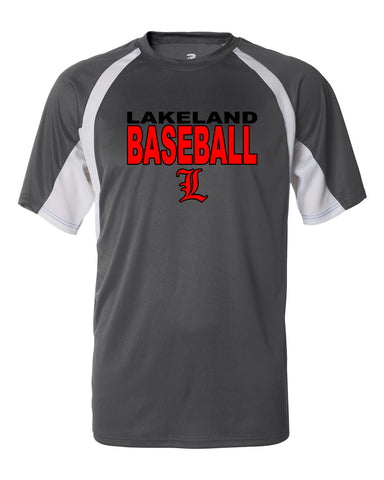 Lakeland Baseball Black JERZEES - Dri-Power® 50/50 T-Shirt - 29MR w/ LL Smooth L Design on Front
