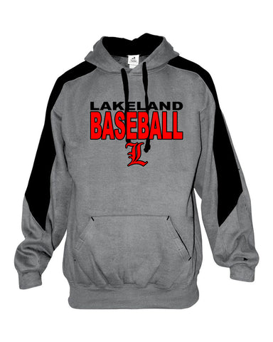 Lakeland Baseball Red & White A4 Men's Cooling Performance Color Blocked T-Shirt N3181 w/ LL1107 Design on Front