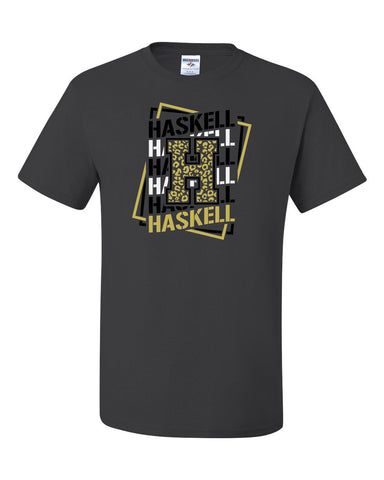 HASKELL School Black Short Sleeve Tee w/ HASKELL Doodle Design on Front.