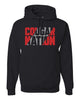 Hazleton Area Cougars - Black JERZEES - NuBlend® Hooded Sweatshirt - 996MR w/ Cougar Nation Design on Front.