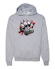 Hazleton Area Cougars - Sport Gray JERZEES - NuBlend® Hooded Sweatshirt - 996MR w/ Cougars PaintPaw Design on Front.