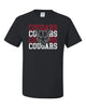 Hazleton Area Cougars - Black JERZEES - Dri-Power® 50/50 T-Shirt - 29MR w/ Cougars 221 Design on Front.