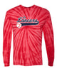 Jr. Lancers Baseball Cyclone Pinwheel Tie-Dyed Long Sleeve T-Shirt - 240CY w/ JRL Logo on Front.